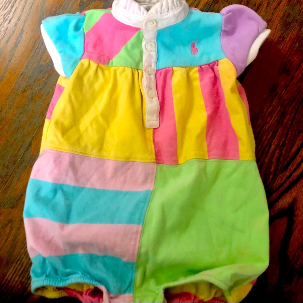 Girls Ralph Lauren Color Block Onesie